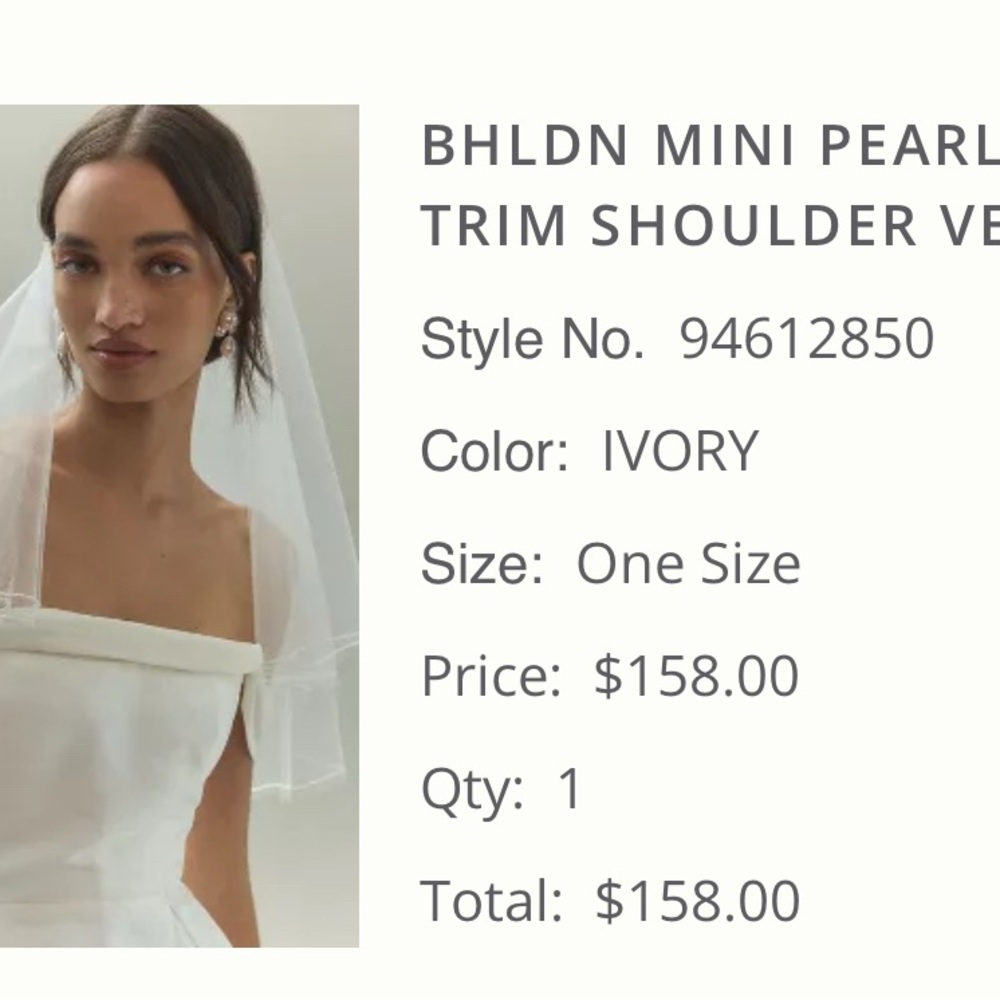 BHLDN Ivory Pearl-Trimmed Veil